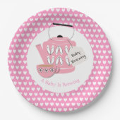 Een Baby brouwt roze Baby shower Papieren Bordje (Voorkant)