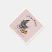 Een Baby brouwt roze Baby shower Servet (Hoek)