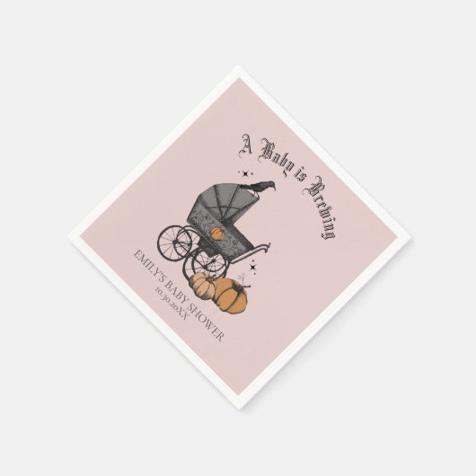 Een Baby brouwt roze Baby shower Servet (Hoek)
