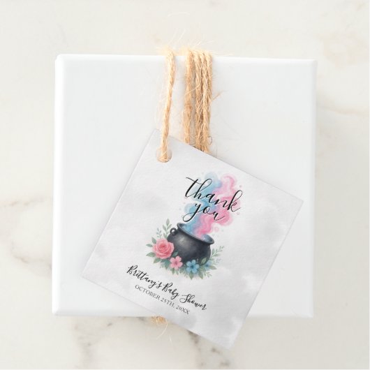 Een Baby brouwt roze en blauwe ketel Bedankjes Labels (In situ)