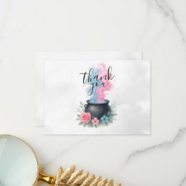 Een Baby brouwt roze en blauwe ketel Bedankkaart