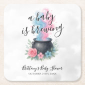 Een Baby brouwt roze en blauwe ketel Kartonnen Onderzetters (Voorkant)