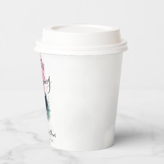 Een Baby brouwt roze en blauwe ketel Papieren Bekers (Links)