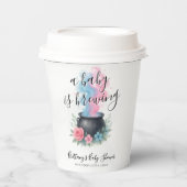 Een Baby brouwt roze en blauwe ketel Papieren Bekers (Voorkant)