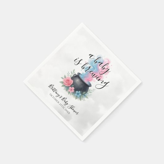 Een Baby brouwt roze en blauwe ketel Servet (Hoek)