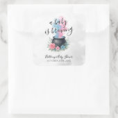 Een Baby brouwt roze en blauwe ketel Vierkante Sticker (Tas)