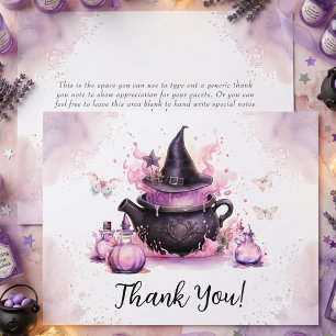 Een Baby Brouwt Roze Halloween Baby Shower Bedankkaart
