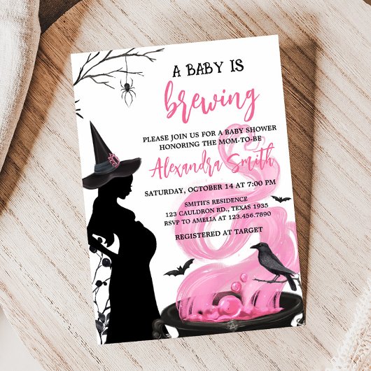 Een Baby brouwt roze heks Baby shower Kaart