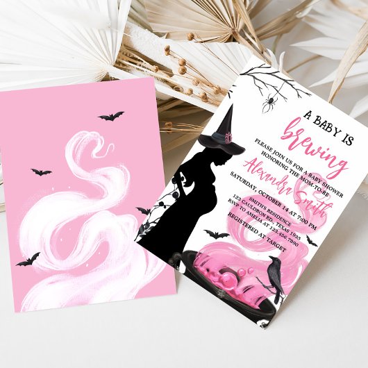 Een Baby brouwt roze heks Baby shower Kaart