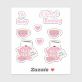 Een Baby brouwt roze Sticker (Vel)