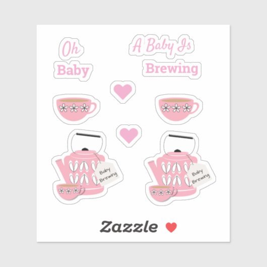 Een Baby brouwt roze Sticker (Vel)