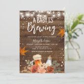 Een Baby brouwt Rustic Wood Beer Baby shower Kaart (Staand voorkant)