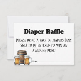 Een baby brouwt rustieke luierraffle lotenkaart bedankkaart