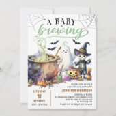 Een Baby brouwt Sage Green Halloween Baby shower Kaart (Voorkant)
