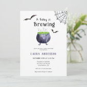 Een Baby brouwt Schattige Halloween Baby shower Kaart (Staand voorkant)