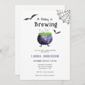 Een Baby brouwt Schattige Halloween Baby shower Kaart (Voorkant / Achterkant)