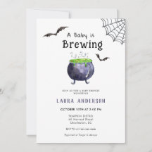 Een Baby brouwt Schattige Halloween Baby shower