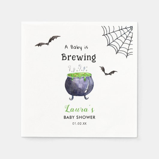Een Baby brouwt Schattige Halloween Baby shower Servet (Voorkant)