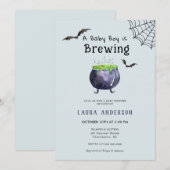 Een Baby brouwt Schattige Halloween Boy Baby showe Kaart (Voorkant / Achterkant)