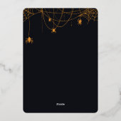 Een Baby brouwt Schattigee Halloween Baby shower F Folie Uitnodiging (Achterkant)