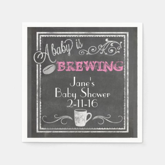 Een Baby brouwt servet (meisje) (Voorkant)