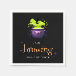 Een Baby brouwt spookachtig Halloween-Baby shower Servet