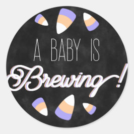 Een Baby brouwt Spooky Candy Corn Ronde Sticker