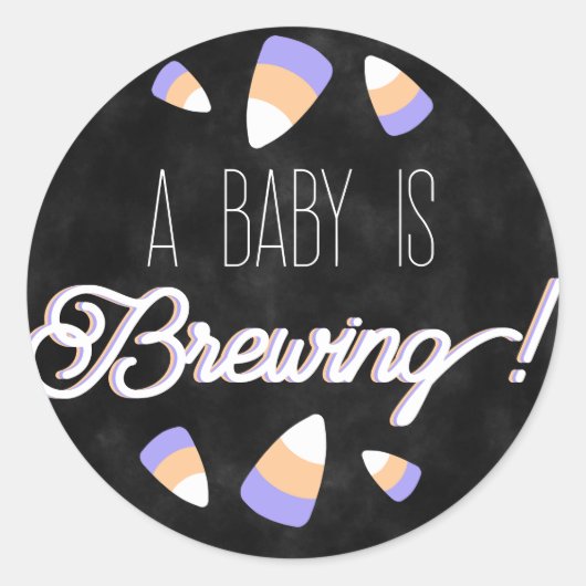 Een Baby brouwt Spooky Candy Corn Ronde Sticker (Voorkant)