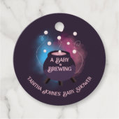 Een Baby brouwt Spooky Gender Reveal Cauldron Bedankjes Labels (Voorkant)