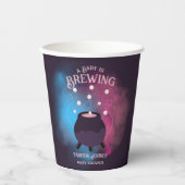Een Baby brouwt Spooky Gender Reveal Cauldron Papieren Bekers (Voorkant)