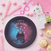 Een Baby brouwt Spooky Gender Reveal Cauldron Papieren Bordje (Feest)