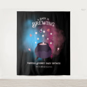 Een Baby brouwt Spooky Gender Reveal Cauldron Wandkleed (Voorkant)