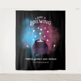 Een Baby brouwt Spooky Gender Reveal Cauldron Wandkleed
