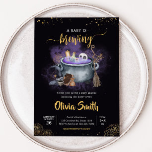 Een Baby brouwt Spooky Halloween Baby shower Kaart