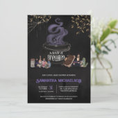 Een Baby brouwt Spooky Halloween Baby shower Kaart (Staand voorkant)