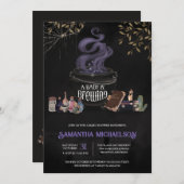 Een Baby brouwt Spooky Halloween Baby shower Kaart (Voorkant / Achterkant)