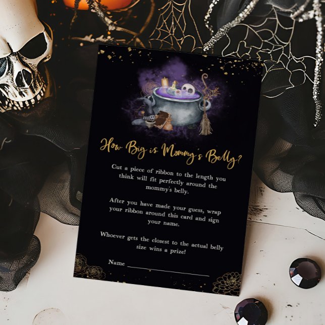 Een Baby brouwt Spooky How Big Mommys Belly Game (A Baby is Brewing Baby Shower How Big is Mommys Belly Game)