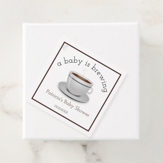 Een Baby brouwt Tea Party Baby shower Bedankjes Labels (In situ)