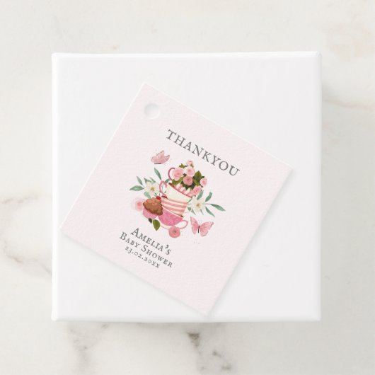 Een Baby brouwt  Tea Party Baby shower Bedankjes Labels (In situ)