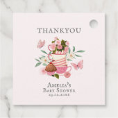 Een Baby brouwt  Tea Party Baby shower Bedankjes Labels (Achterkant)