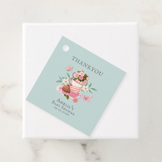 Een Baby brouwt  Tea Party Baby shower Bedankjes Labels (In situ)