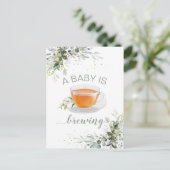 Een baby brouwt Tea Party Baby shower Briefkaart (Staand voorkant)