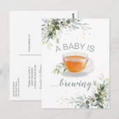 Een baby brouwt Tea Party Baby shower Briefkaart (Voorkant / Achterkant)