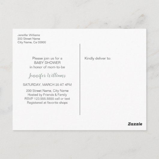 Een baby brouwt Tea Party Baby shower Briefkaart (Achterkant)