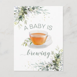 Een baby brouwt Tea Party Baby shower Briefkaart