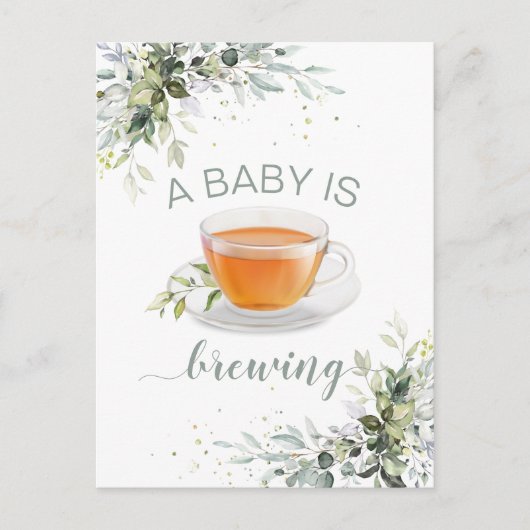 Een baby brouwt Tea Party Baby shower Briefkaart (Voorkant)
