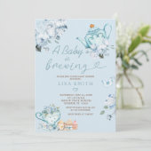 Een Baby brouwt Tea Party Baby shower Kaart (Staand voorkant)