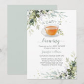 Een baby brouwt Tea Party Baby shower Kaart (Voorkant / Achterkant)