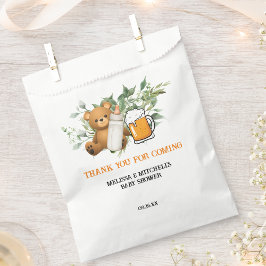 Een baby brouwt teddybeer bedankt bedankzakje