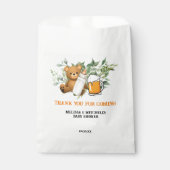 Een baby brouwt teddybeer bedankt bedankzakje (Voorkant)